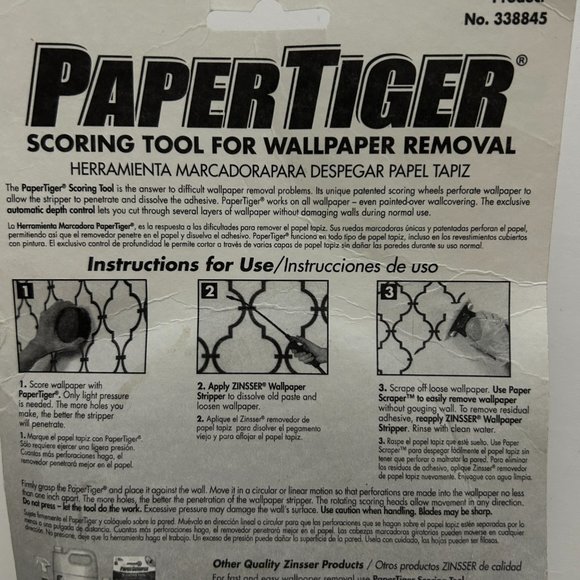 Zinsser Paper Tiger Scoring Tool 338845 Wallpaper/Decal Removal New - Picture 4 of 7